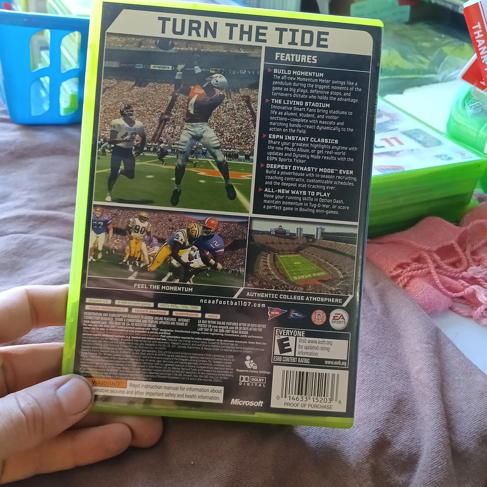 Microsoft NCAA 07 Football for Xbox 360 - Green Case